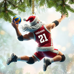 Maxcorners Custom Name and Number Volleyball Ornament, Christmas Gift for Volleyball Lover 2D Flat LM2111