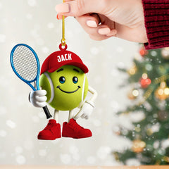 Maxcorners Cool Tennis Ball Christmas Ornament, Personalized Ornament 2D Flat LM2211