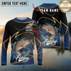 Maxcorners Fishing Water Splash Personalized Name, Team Name Long Sleeve Shirt (9 Breeds)