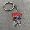 Maxcorners Bass Fishing Keychain Hooked On Freedom American Flag Fish Design Personalized Name 2D Keychain