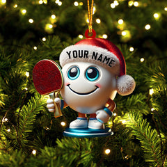 Maxcorners Table Tennis Racket And Ball Home Decor Christmas Ornament, Personalized Ornament 2D Flat LM2211