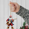 Maxcorners Custom Name Santa Guitar Ornament, Santa Christmas Gift 2D Flat LM2111