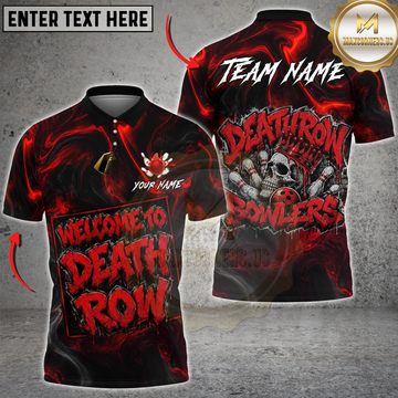 Maxcorners Death Row Bowling Team Custom Polo Shirt For Michael Yarbrough