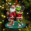Maxcorners Santa And ELF Christmas Ornament, Personalized Ornament, Tennis Christmas Gift 2D Flat LM2211