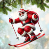 Maxcorners Santa Skiing Christmas Ornament, Personalized Ornaments 2D Flat LM2211