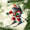 Maxcorners Santa Skiing Christmas Ornament, Personalized Ornament 2D Flat LM2211
