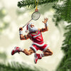 Maxcorners Santa Plays Badminton Christmas Ornament, Personalized Ornament 2D Flat LM2211