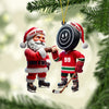 Maxcorners Santa And The Hockey Player Christmas Ornament, Personalized Ornament 2D Flat LM2211