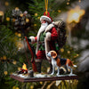 Maxcorners Santa And Dog Christmas Ornament, Personalized Ornament 2D Flat LM2211