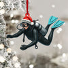 Maxcorners Diver Santa, Home Decor, Christmas Ornament, Personalized Ornament 2D Flat LM2111