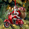 Maxcorners Custom Name Santa Ornament, MotoBike Ornament, Christmas Gift Decoration 2D Flat LM2111