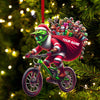 Maxcorners Custom Name Santa Bicycle Ornament, Christmas Gift Decoration 2D Flat LM2111