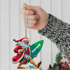 Maxcorners Custom Name Santa Surfing Ornament, Santa Christmas Gift 2D Flat LM2111