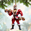 Maxcorners Custom Name Gym Work Out Santa Ornament, Gymnastics Christmas Gift87 2D Flat LM2211