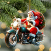 Maxcorners Custom Name Santa Motorbike Ornament, Santa Christmas Gift 2D Flat LM2111