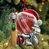 Maxcorners Custom Name Cricket Ball Ornament, Cricket Ball Lover Christmas Gift9 2D Flat LM2211