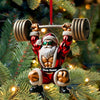 Maxcorners Custom Name Gym Work Out Santa Ornament, Gymnastics Christmas Gift4 2D Flat LM2211
