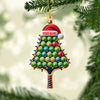 Maxcorners PickleBall Christmas Ornament, Personalized Ornaments 2D Flat LM2211