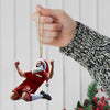 Maxcorners Custom Name and Number Soccer Santa Ornament, Soccer Christmas Gift 2D Flat LM2211