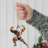 Maxcorners Santa Bodybuilder Christmas Ornament, Personalized Ornament 2D Flat LM2211
