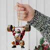 Maxcorners Custom Name Gym Work Out Santa Ornament, Gymnastics Christmas Gift4 2D Flat LM2211