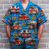 Custom Fire Engine Photo Hawaiian Shirt, Gift For Firefighter