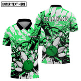 MaxCorners Bowlings Neon Customized Name 3D Polo Shirt For Men