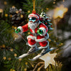 Maxcorners Santa Skiing Christmas Ornament, Personalized Ornament 2D Flat LM2211