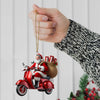 Maxcorners Custom Name Santa Ornament, MotoBike Ornament, Christmas Gift Decoration 2D Flat LM2111
