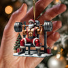 Maxcorners Santa Muscle Weightlifting Christmas Ornament, Personalized Ornament 2D Flat LM2211
