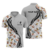 MaxCorners Bowling And Pins Strike Fire Customized Name, Team Name 3D Darts Polo Shirt For Men