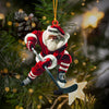 Maxcorners Hockey Santa Pose Christmas Ornament, Personalized Ornament 2D Flat LM2211