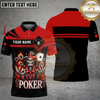Maxcorners Custom Poker T-Shirt - Fiery Joker Skull, Playing Cards & Poker Chips, Gift For Poker Players LM1009