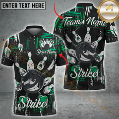 Maxcorners Bowling Funny Ball Strike Multicolor Customized Name, Team Name 3D Shirts