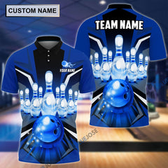 Maxcorners Bowling And Pins Multicolor Option Customized Name 3D Shirt
