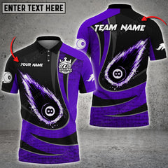 Maxcorners Billiards 8 Fire Ball Personalized Name, Team Name Unisex Shirt ( Multicolor Options )