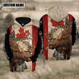 Maxcorners Custom Name Moose Hunting Canada Shirt 3D All Over Printed Clothes