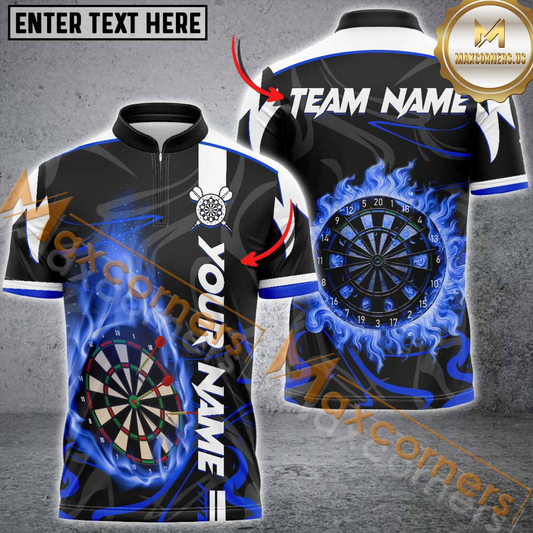 Maxcorners Darts Flame Sport Jersey Mutilcolor Options Personalized Name, Team Name 3D Polo Shirt