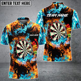 Maxcorners Blue And Red Flame Darts Personalized Name 3D Shirt