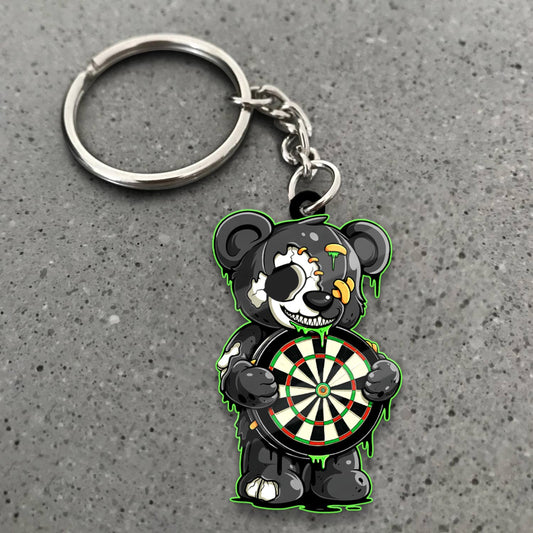 Maxcorners Darts Dark Teddy Bear 3D Keychain