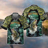 Maxcorners Bass Fishing All Over Print 3D Hawaiian Shirt