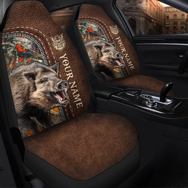 Maxcorners Personalized Name Boar Hunting Camo Car Seat Covers