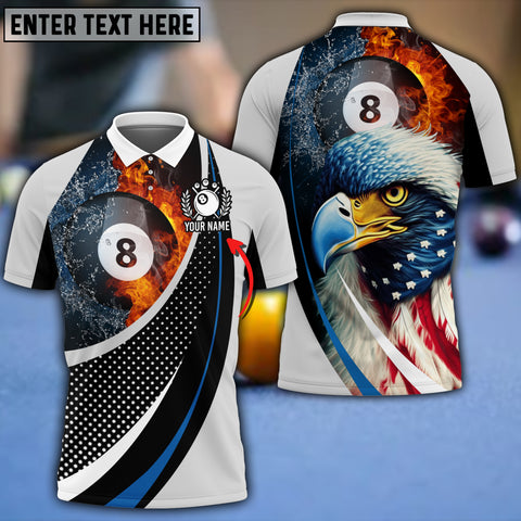 Maxcorners Personalized Billiard Ball Eagle Polo Shirt