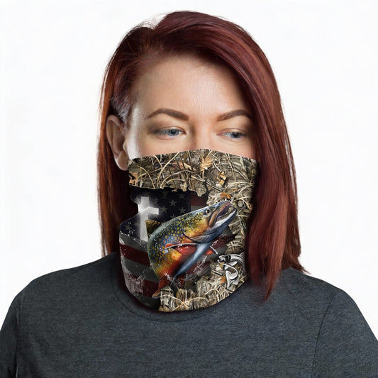 Maxcorners Trout Cross Camo Fishing Neck Gaiter