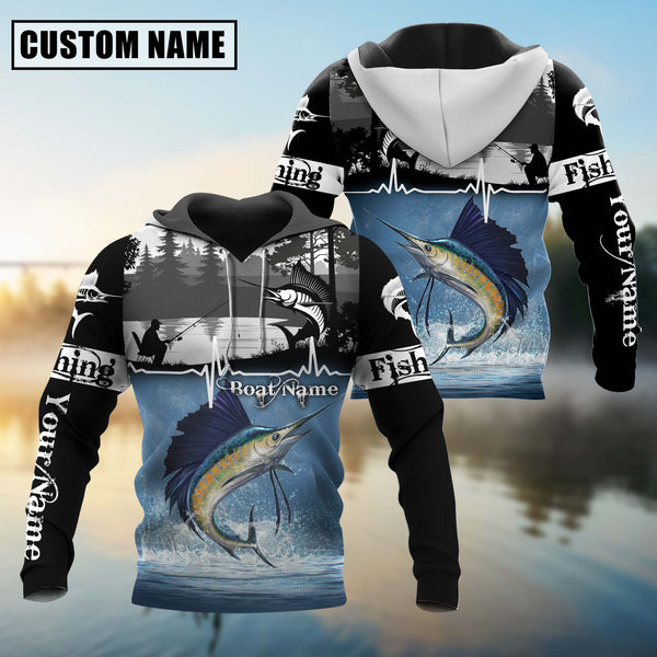 Maxcorners Personalized Sailfish Fishing Jerseys 3D Hoodie