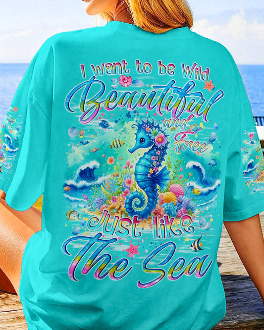 Maxcorners Wild Beautiful And Free Seahorse All Over Print LM2101