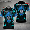 Maxcorners Billiards 8 Ball Fire Customized Name 3D Shirt (Multi Color Options)