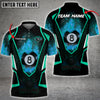 Maxcorners Billiards 8 Ball Fire Customized Name 3D Shirt (Multi Color Options)