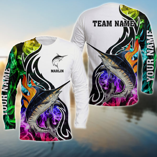 Maxcorners Marlin Fishing Customize Name 3D Shirts