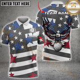Maxcorners Golf Eagle US Flag Customized Name, Team Name 3D Shirt